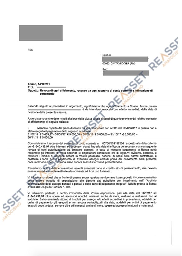 Documento dell'accordo