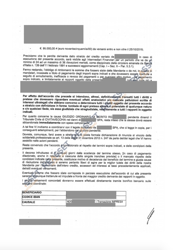 Dettagli dell'accordo