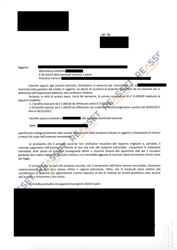 Documento dell'accordo