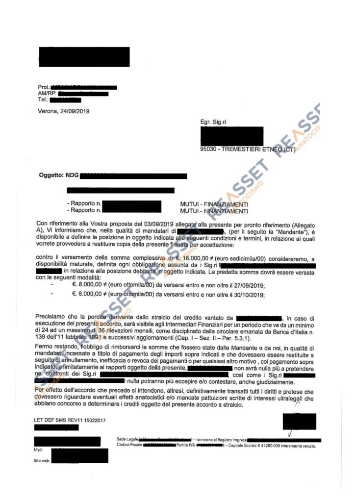 Documento dell'accordo