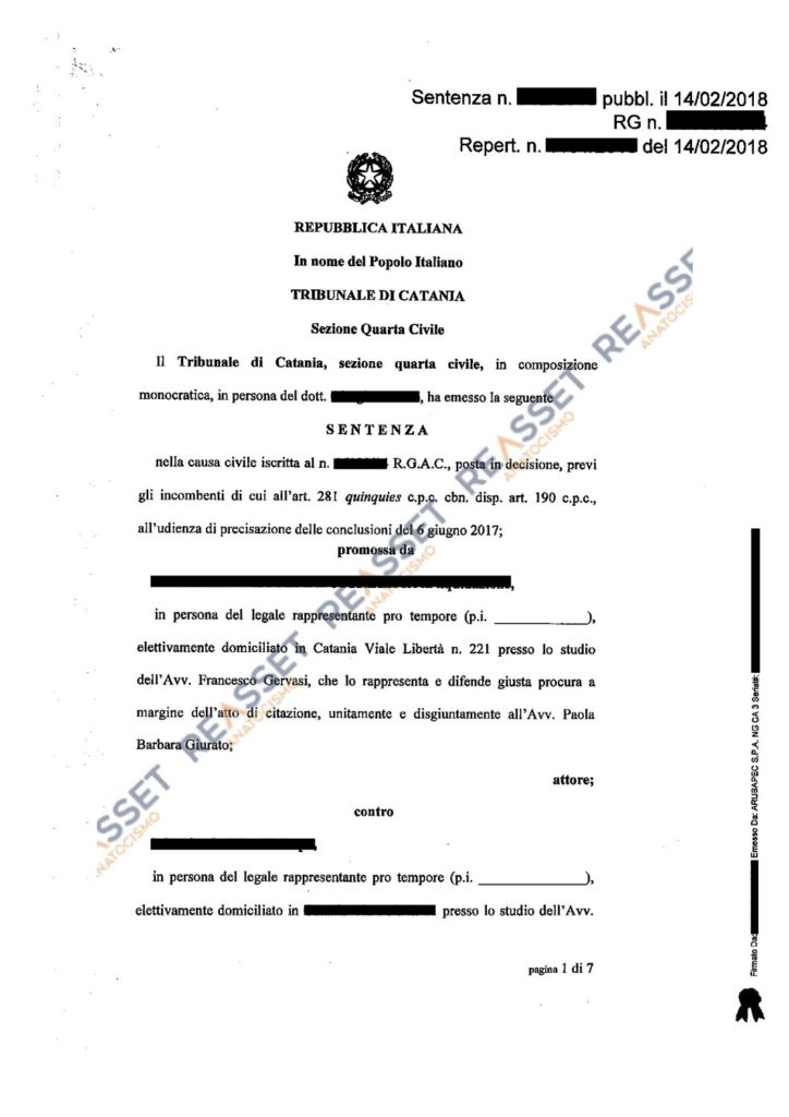 Sentenza 1
