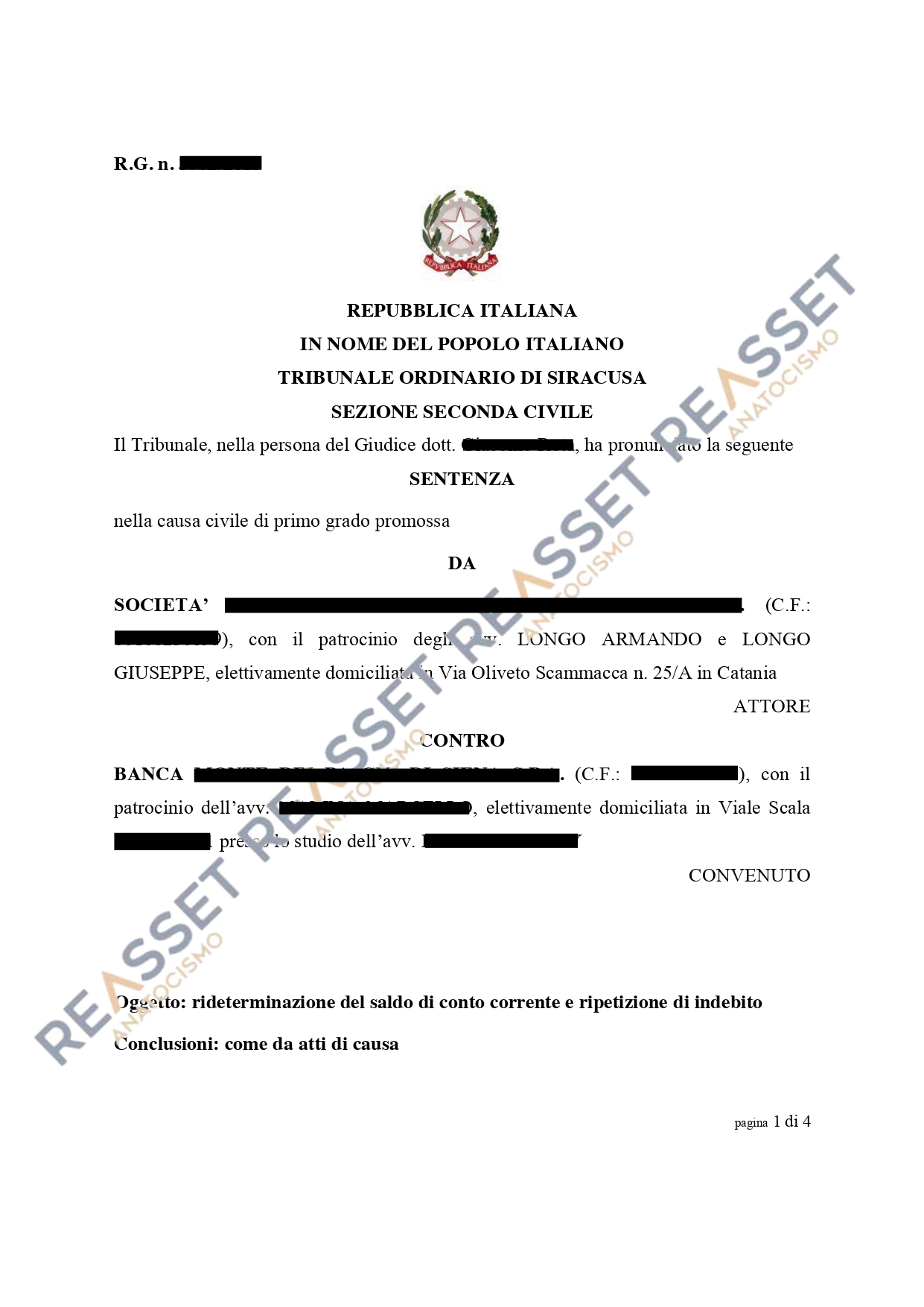 Risultato ottenuto